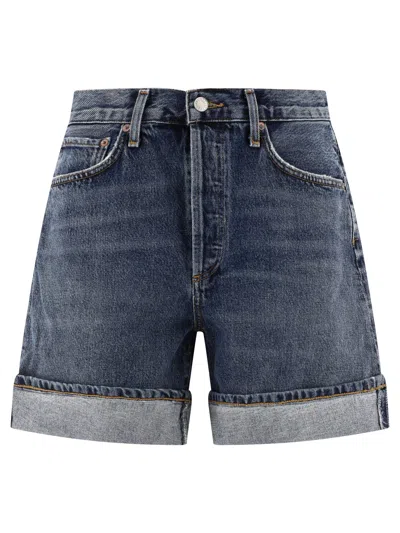 Shop Agolde Dame Short Blue