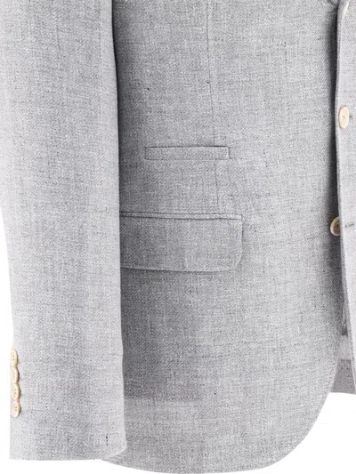Shop Brunello Cucinelli Deconstructed Blazer Jackets Grey