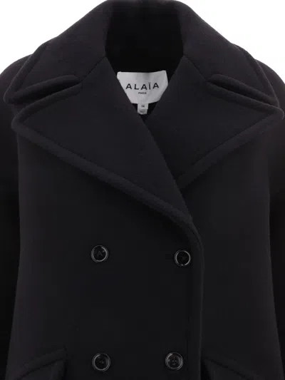 Shop Alaïa Double-breasted Caban Coats Black