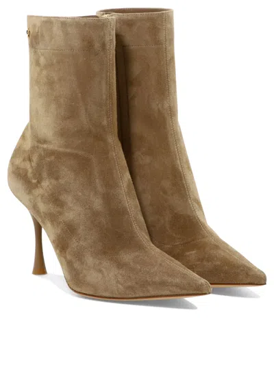 Shop Gianvito Rossi Dunn Ankle Boots Beige
