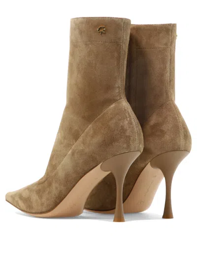 Shop Gianvito Rossi Dunn Ankle Boots Beige