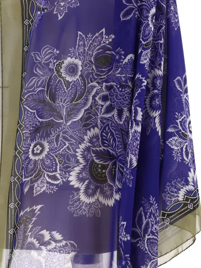 Shop Etro Floral-print Tied Blouse Tops Blue