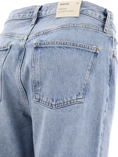 Shop Agolde Fran Low Slung Jeans Light Blue