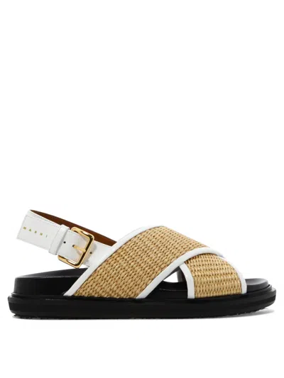 Shop Marni Fussbett Sandals White