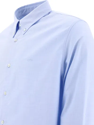 Shop Apc Greg Shirts Light Blue