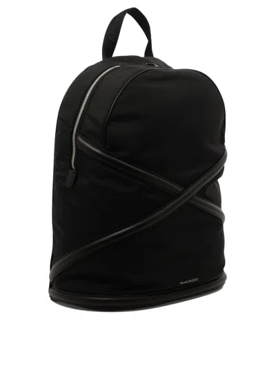Shop Alexander Mcqueen Harness Backpacks Black