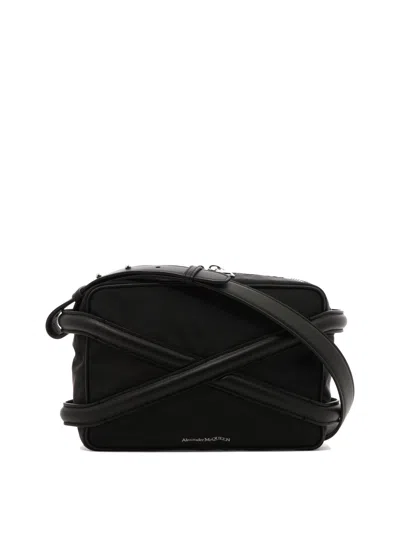 Shop Alexander Mcqueen Harness Camera Crossbody Bags Black