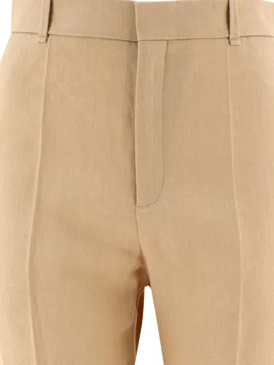 Shop Chloé High-rise Tailored Trousers Beige
