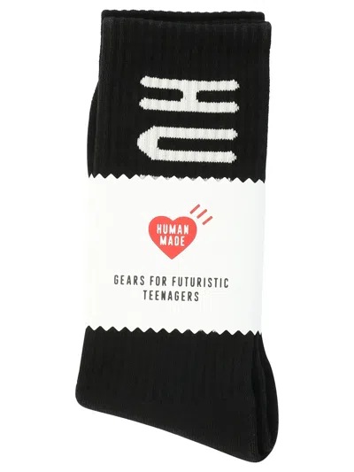 Shop Human Made Hm Logo Socks Black