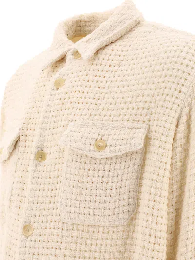 Shop Auralee Homespun Summer Tweed Shirts White