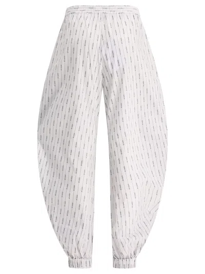 Shop Attico Joggers With Logo Trousers White
