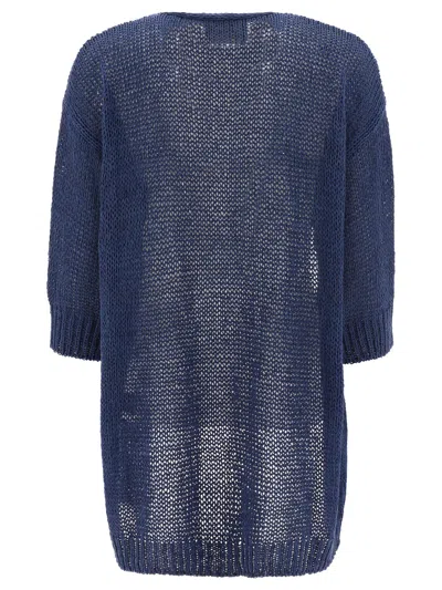 Shop Roberto Collina Knitted Open Cardigan Knitwear Blue