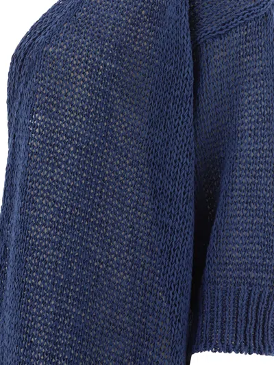 Shop Roberto Collina Knitted Open Cardigan Knitwear Blue