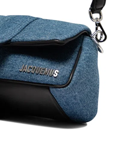 Shop Jacquemus Le Petit Bambimou Denim Shoulder Bags Blue