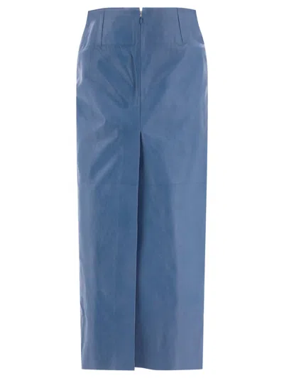 Shop Marni Leather Pencil Skirt Skirts Blue