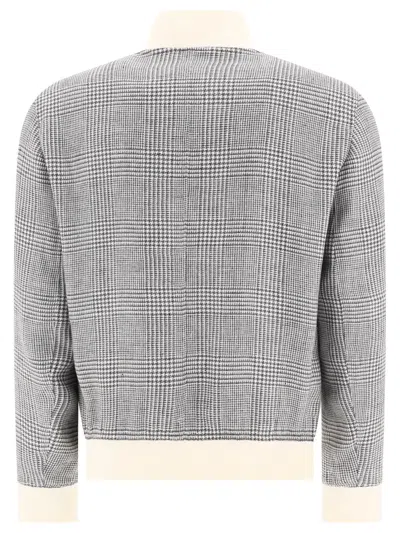 Shop Brunello Cucinelli Linen, Wool And Silk Bomber Jacket Jackets Grey