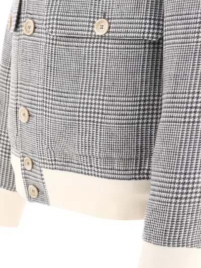 Shop Brunello Cucinelli Linen, Wool And Silk Bomber Jacket Jackets Grey