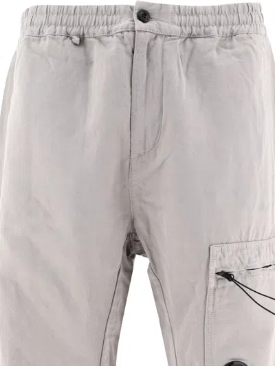 Shop C.p. Company Linen-blend Cargo Trousers Grey