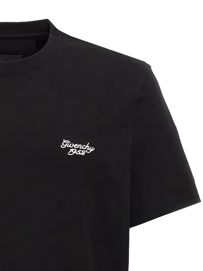 Shop Givenchy Logo Embroidery T-shirt Black