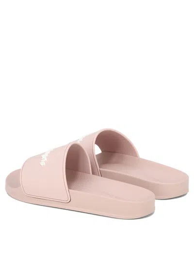 Shop Palm Angels Logo Pool Sandals Pink
