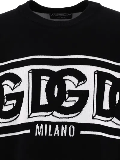 Shop Dolce & Gabbana Logo Sweater Knitwear Black
