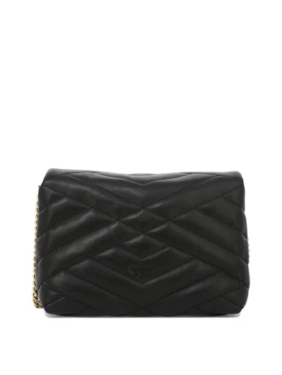 Shop Pinko Love Click Puff Classic Shoulder Bags Black