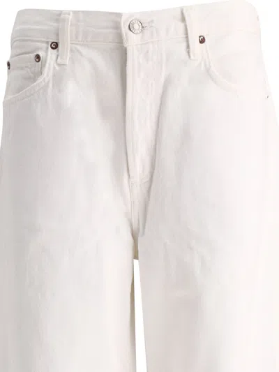 Shop Agolde Low Slung Baggy Jeans White