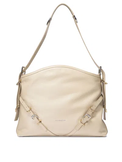 Shop Givenchy Medium Voyou Shoulder Bags Beige