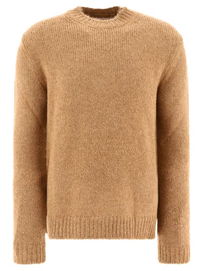 Shop Jil Sander Mélange-effect Sweater Knitwear Beige