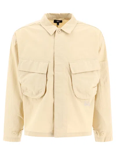 Shop Stussy Military Jackets Beige