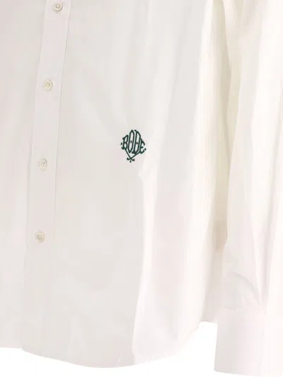 Shop Bode Monogrammed Poplin Shirt Shirts White