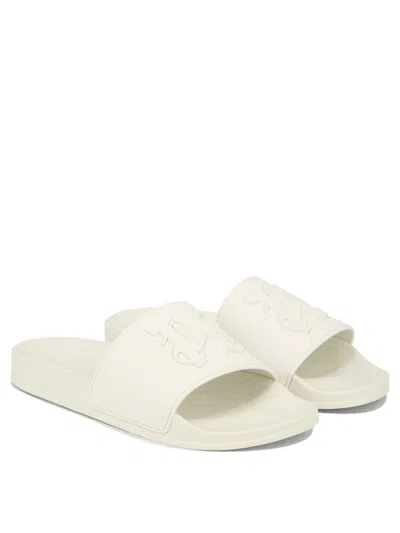 Shop Palm Angels Pa Monogram Sandals White