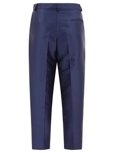 Shop Fit Pleated Trousers Blue