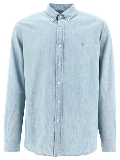 Polo Ralph Lauren Blue Cotton Polo Pony Chambray Shirt
