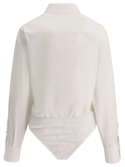 Shop Alaïa Poplin Body-shirt Tops White