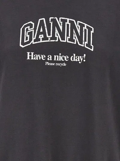 Shop Ganni Print Sweatshirt Gray