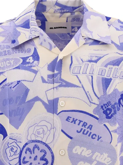 Shop Jil Sander Printed Shirt Shirts Light Blue
