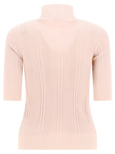 Shop Peserico Ribbed Turtleneck Sweater Knitwear Pink