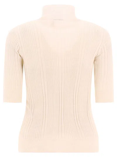 Shop Peserico Ribbed Turtleneck Sweater Knitwear White