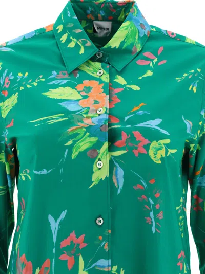 Shop Aspesi Shirt With Floral Print Shirts Green