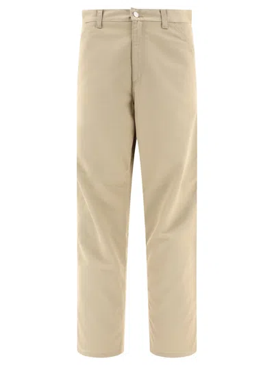 Shop Carhartt Simple Trousers Beige