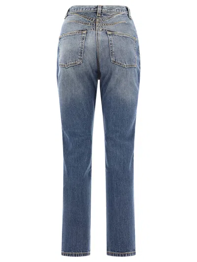 Shop Alaïa Straight-leg Jeans Blue