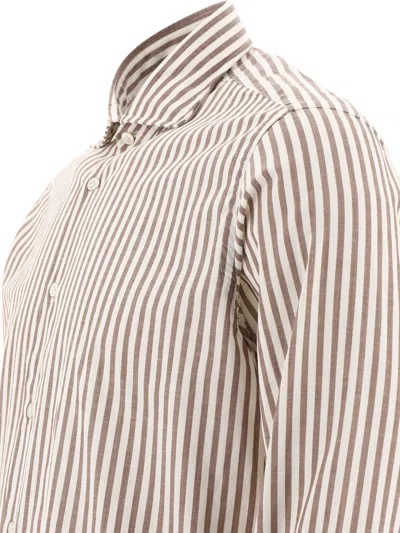 Shop Borriello Striped Shirt Shirts Brown