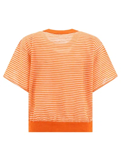 Shop Roberto Collina Striped Sweater Knitwear Orange