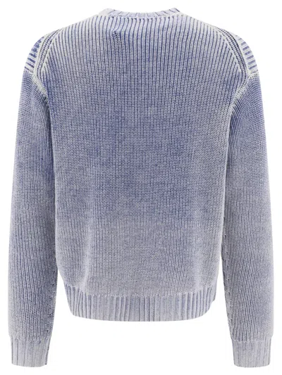 Shop Acne Studios Sweater With Logo Patch Knitwear Light Blue
