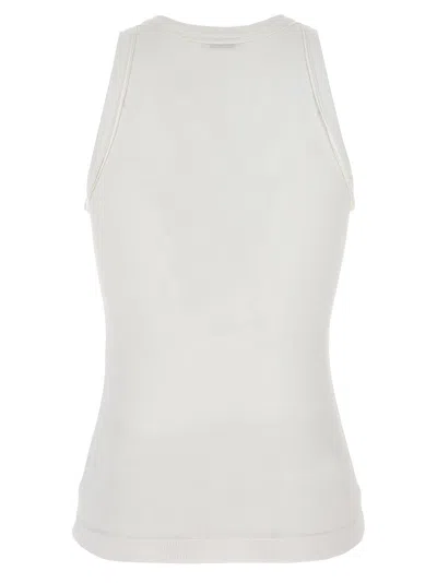 Shop Brunello Cucinelli Tank Top Piping Tops White