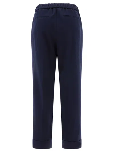 Shop Peserico Track Trousers Blue