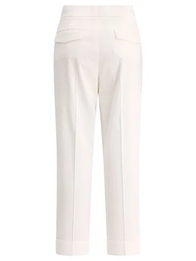 Shop Peserico Turned-up Trousers White