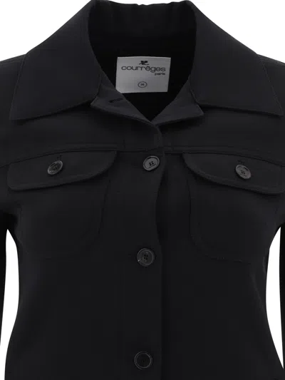 Shop Courrèges Twill Overshirt Trucker Jacket Jackets Black