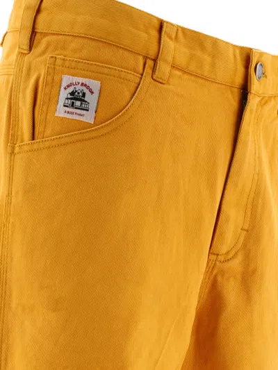 Shop Bode Twill Knolly Brook Trousers Yellow